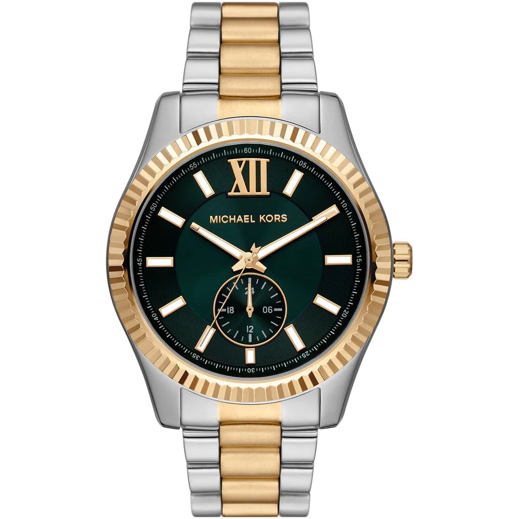 Michael Kors Lexington MK9063: Elegant Green and Two-Tone Men's Watch