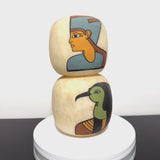 Handcrafted Egyptian Alabaster Vases - Thoth and Userkaf Designs
