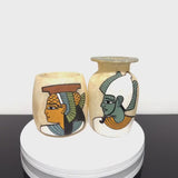 Egyptian Alabaster Vase Set – Isis and Osiris Candle Holders