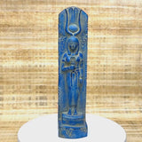 Handcrafted Hathor Statue - Egyptian Goddess of Love in Blue Stone