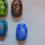 Egyptian Scarab Beetle Amulet Set — 8 Beads, 4 Colors