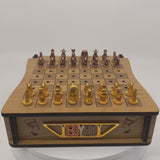 Egyptian Gods Chess - Artisan Wooden Board with Copper Pieces