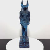 Anubis Statue with Lapis-Tone Accents - Handcrafted Egyptian God Sculpture