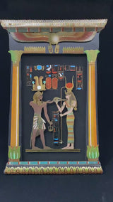 Egyptian Wall Frame - Handcrafted Hieroglyphic Couple Relief