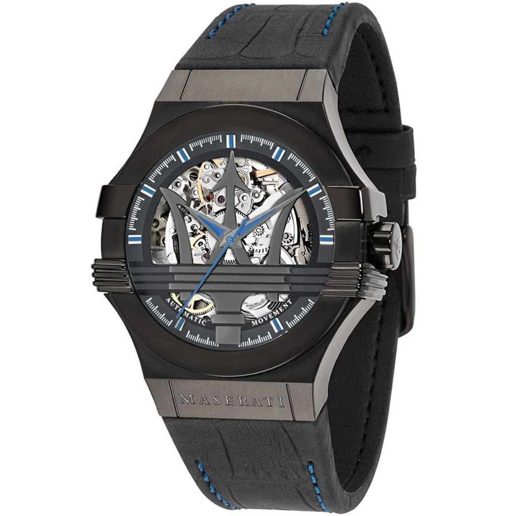 Maserati Potenza Men's Watch R8821108009 - Black Dial and Leather Band