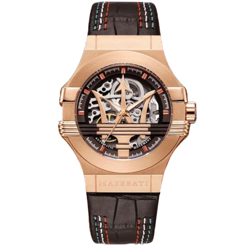Maserati Potenza Watch R8821108026 - Black Dial with Leather Strap