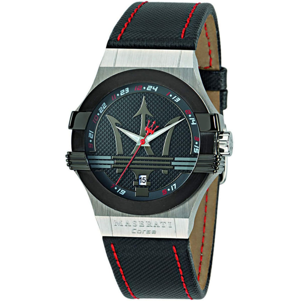 Maserati Potenza Men's Watch R8851108001 - Black Dial and Leather Band