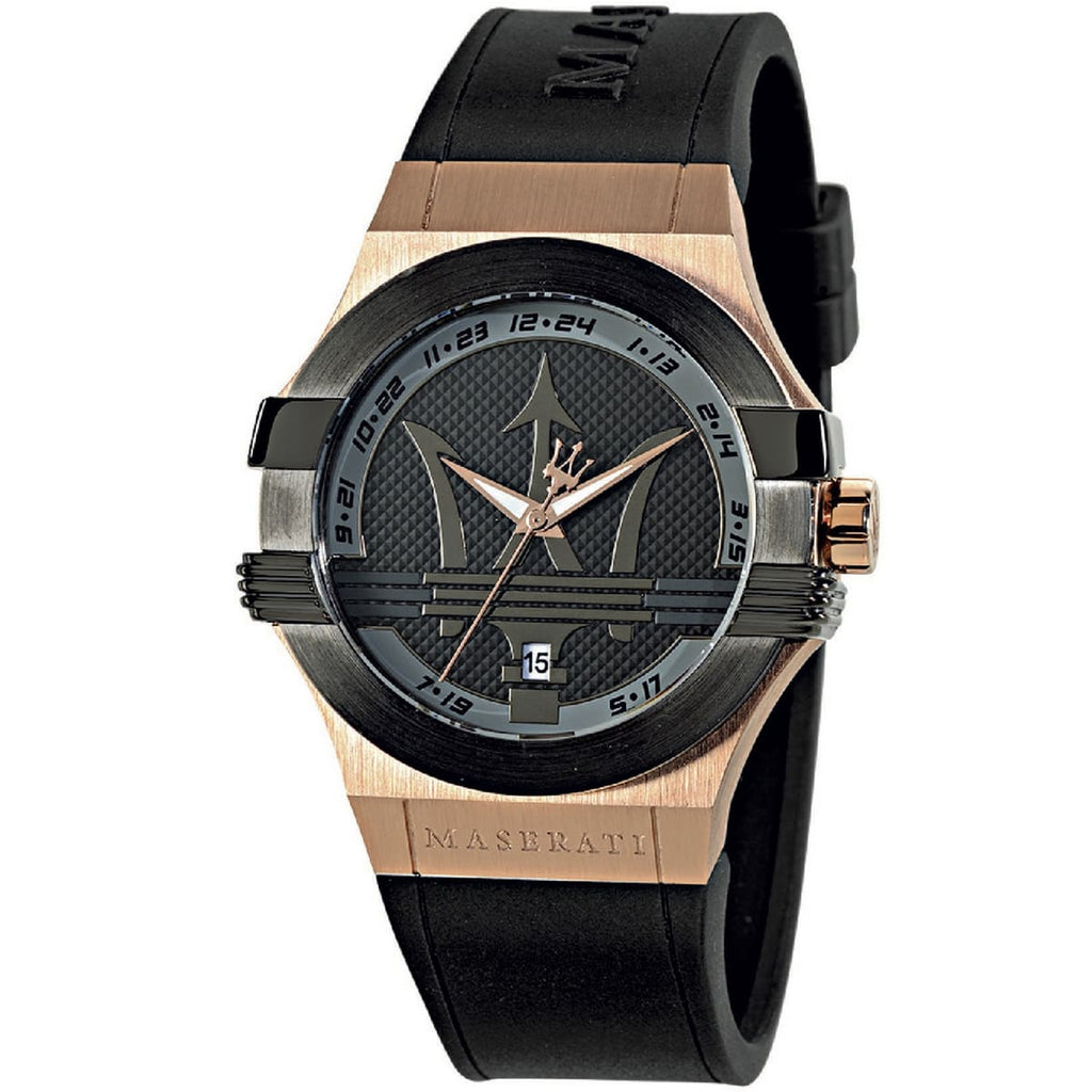 Maserati Potenza Watch R8851108002 - Black Dial and Black Rubber Strap