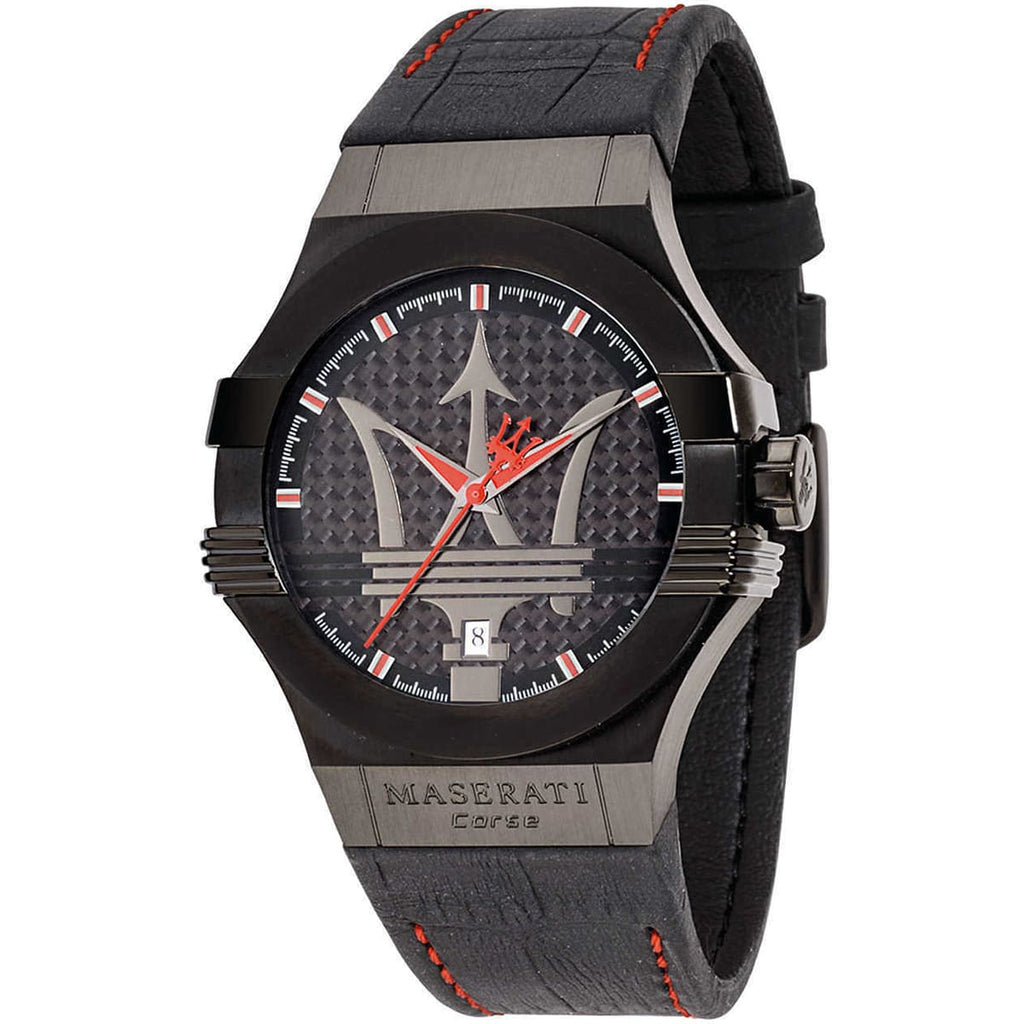 Maserati Potenza Watch R8851108010 - Black Dial and Leather Strap
