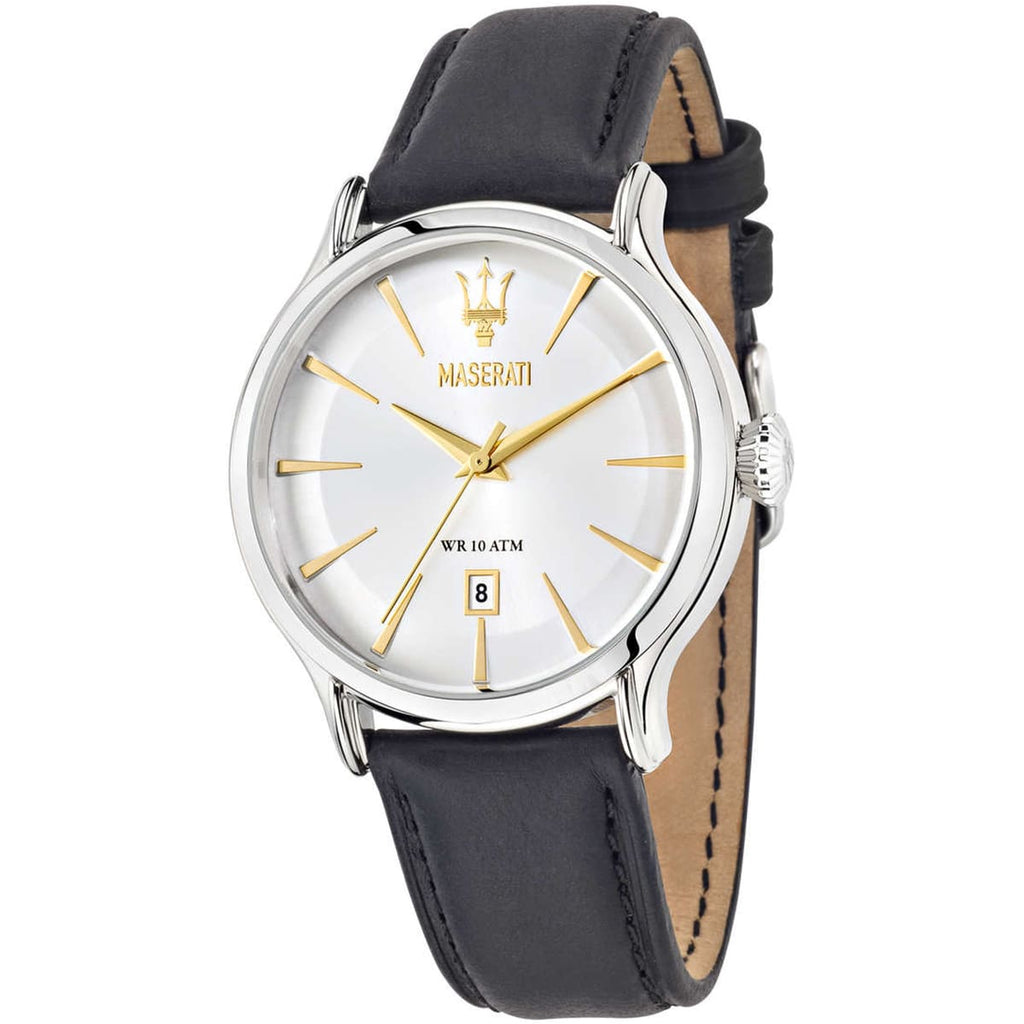 Maserati Epoca Watch R8851118002 – Silver Dial and Black Leather Strap