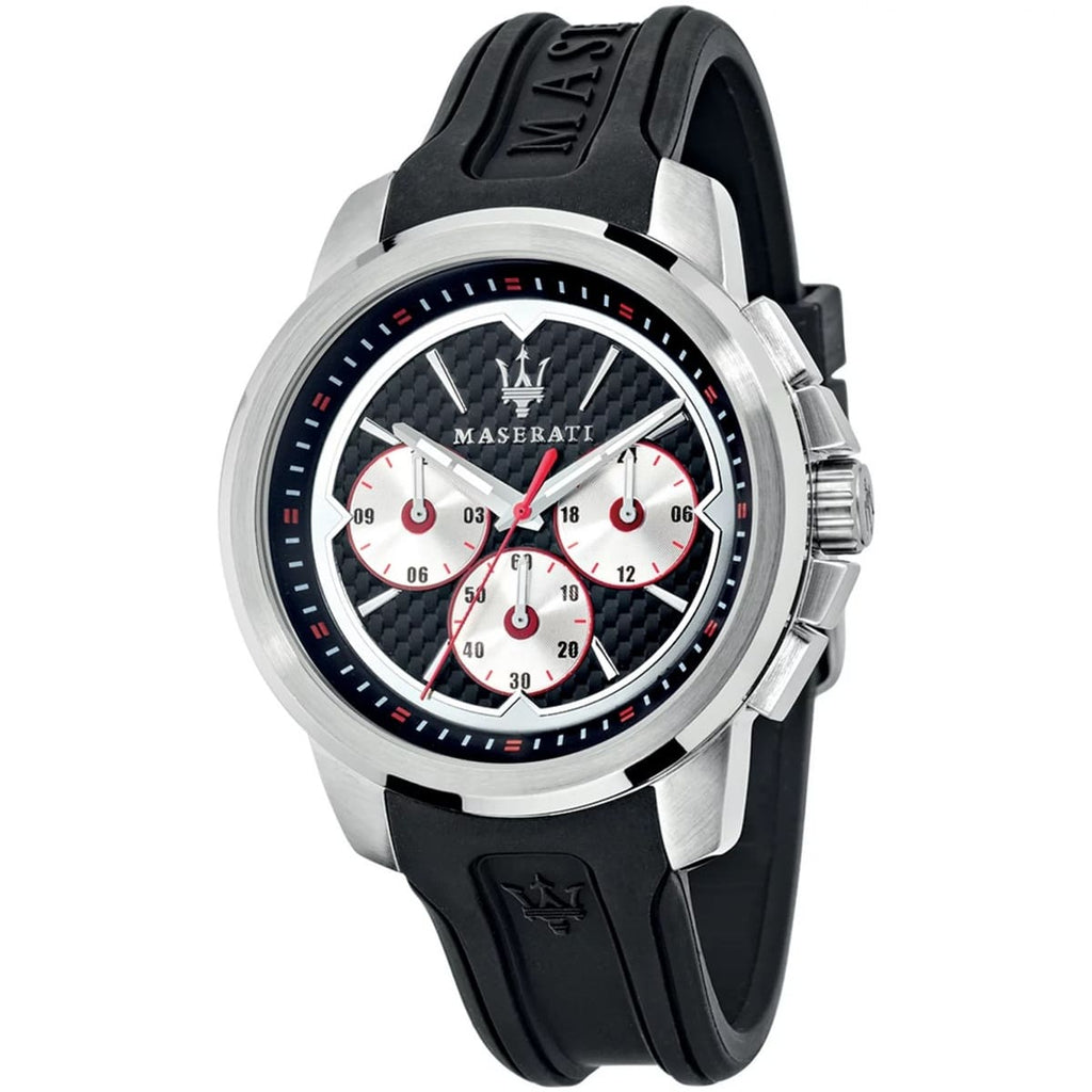 Maserati Sfida Men's Watch R8851123001 - Black Dial with Rubber Band