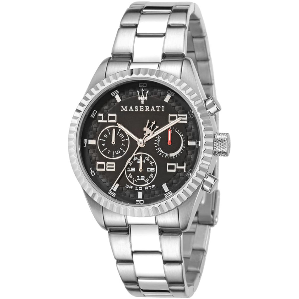Maserati Competizione Watch R8853100012 - Black Dial and Silver Band