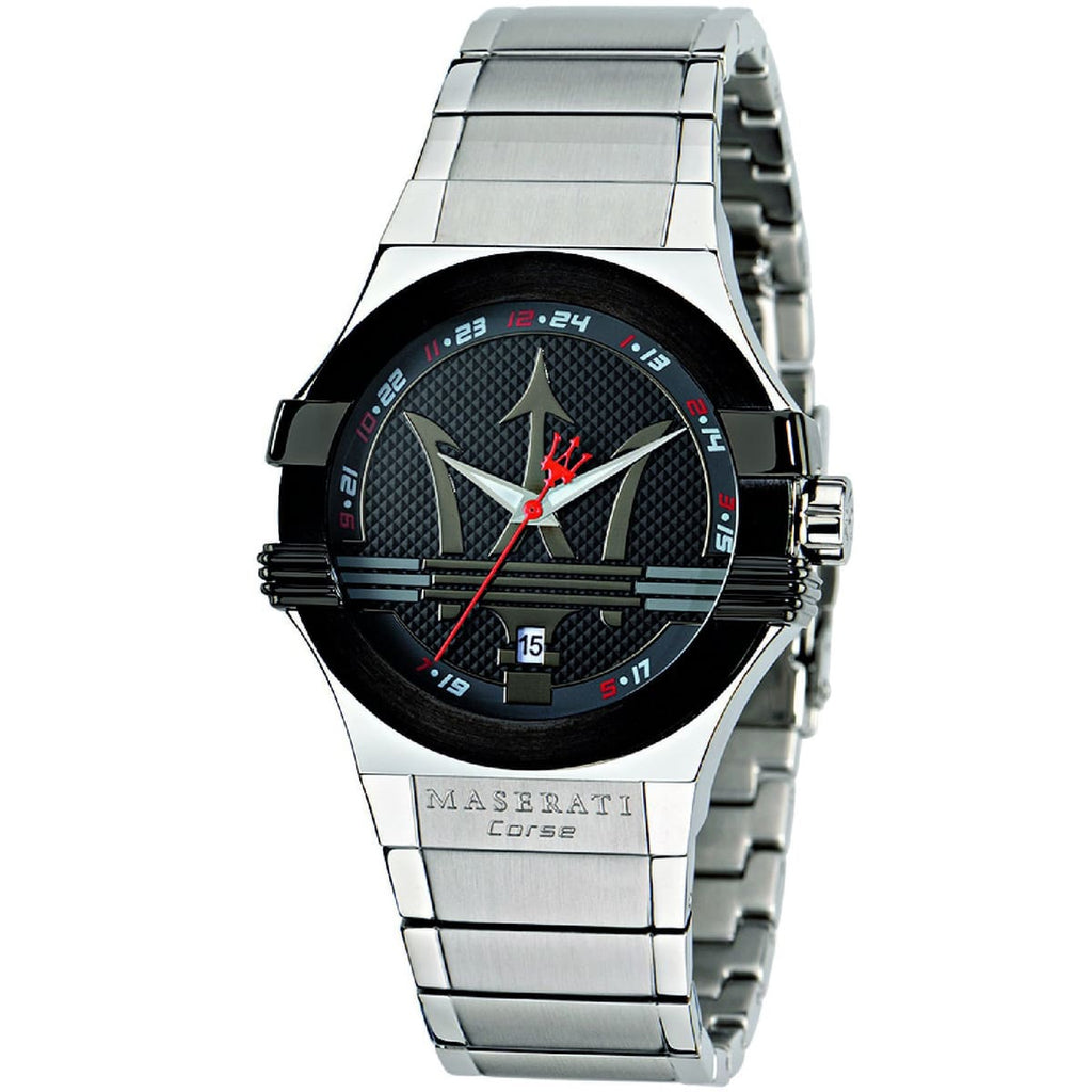 Maserati Potenza Watch R8853108001 - Black Dial and Silver Metal Strap