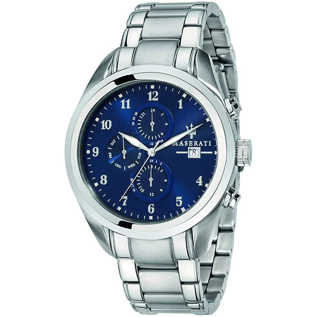 Maserati Traguardo R8853112505 Watch - Blue Face and Silver Steel Band