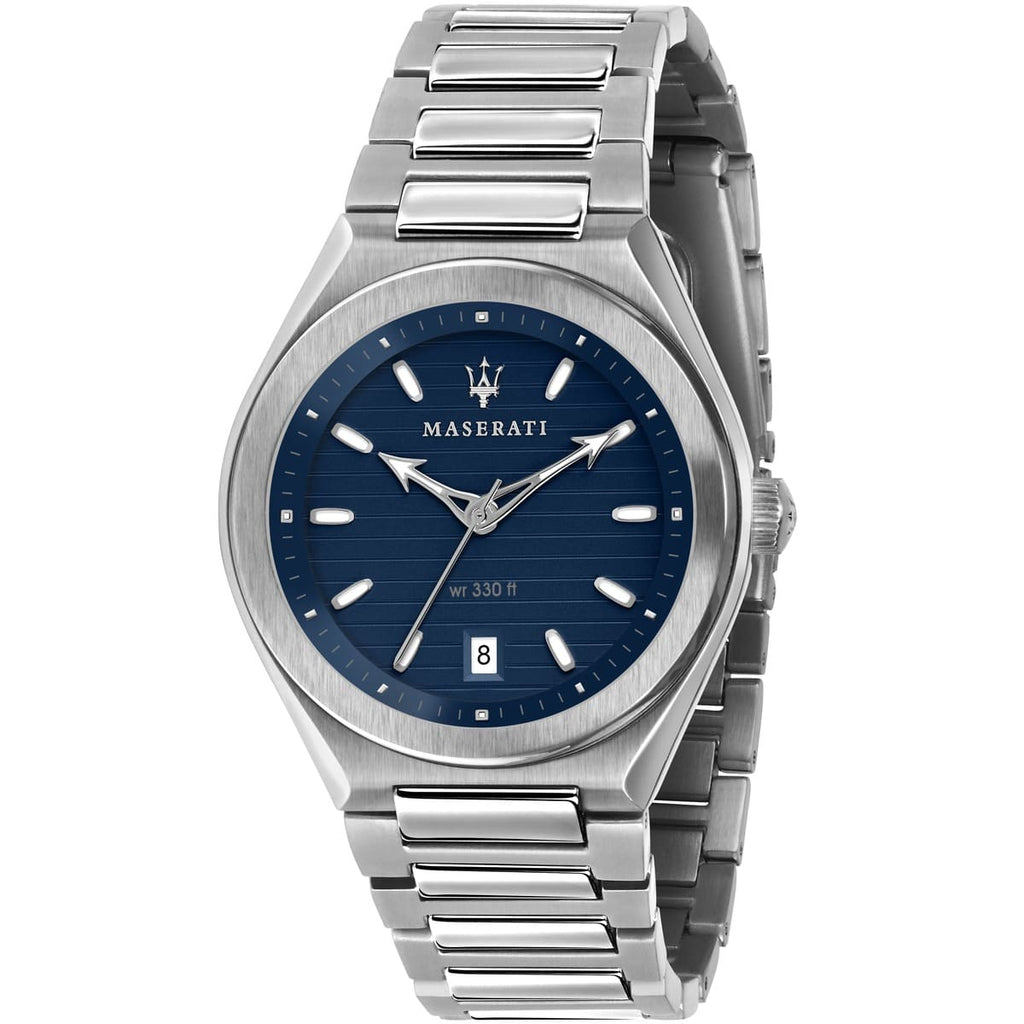 Maserati Triconic Watch R8853139002 - Blue Dial and Silver Steel Strap