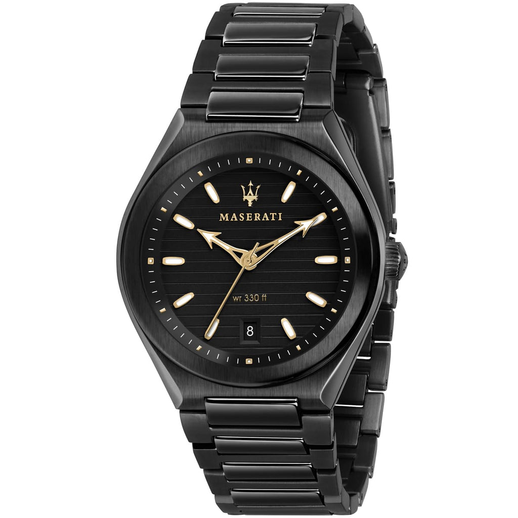 Maserati Triconic Men's Watch R8853139004 - Black Dial and Steel Strap