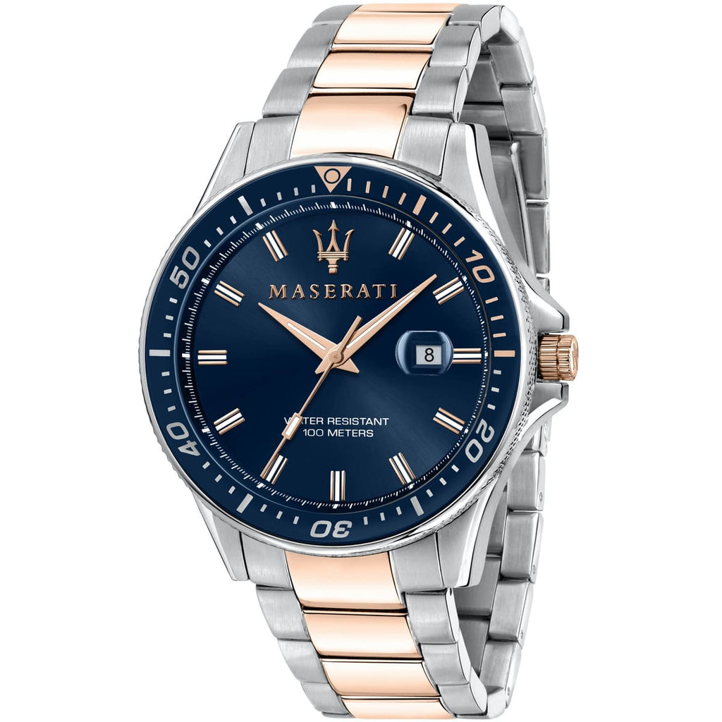 Maserati Men's Watch R8853140003 - Blue Dial with Two-Tone Metal Band