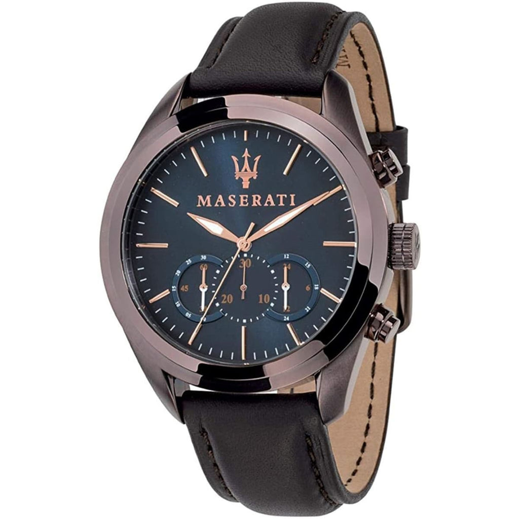 Maserati Traguardo Watch R8871612008 - Brown Leather and Blue Dial