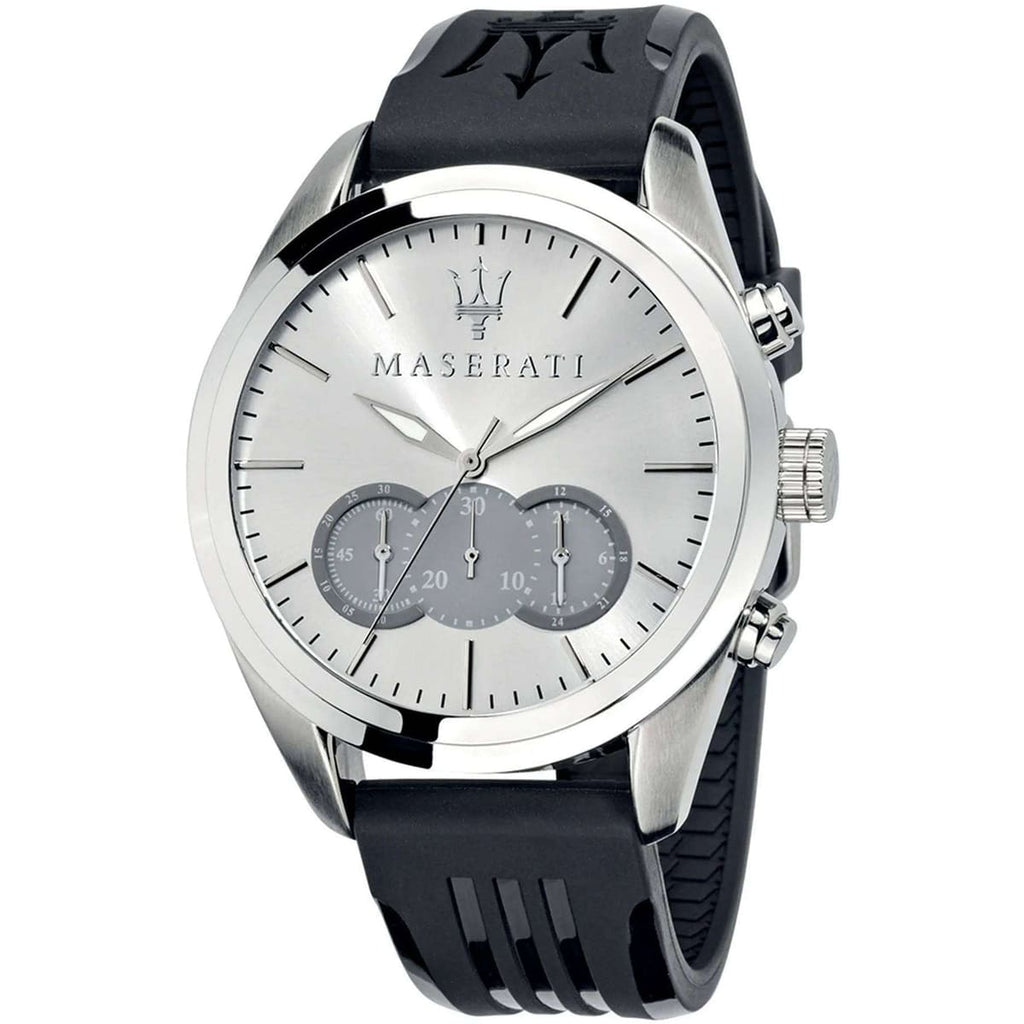 Maserati Traguardo Watch R8871612012 - Silver Dial and Rubber Strap