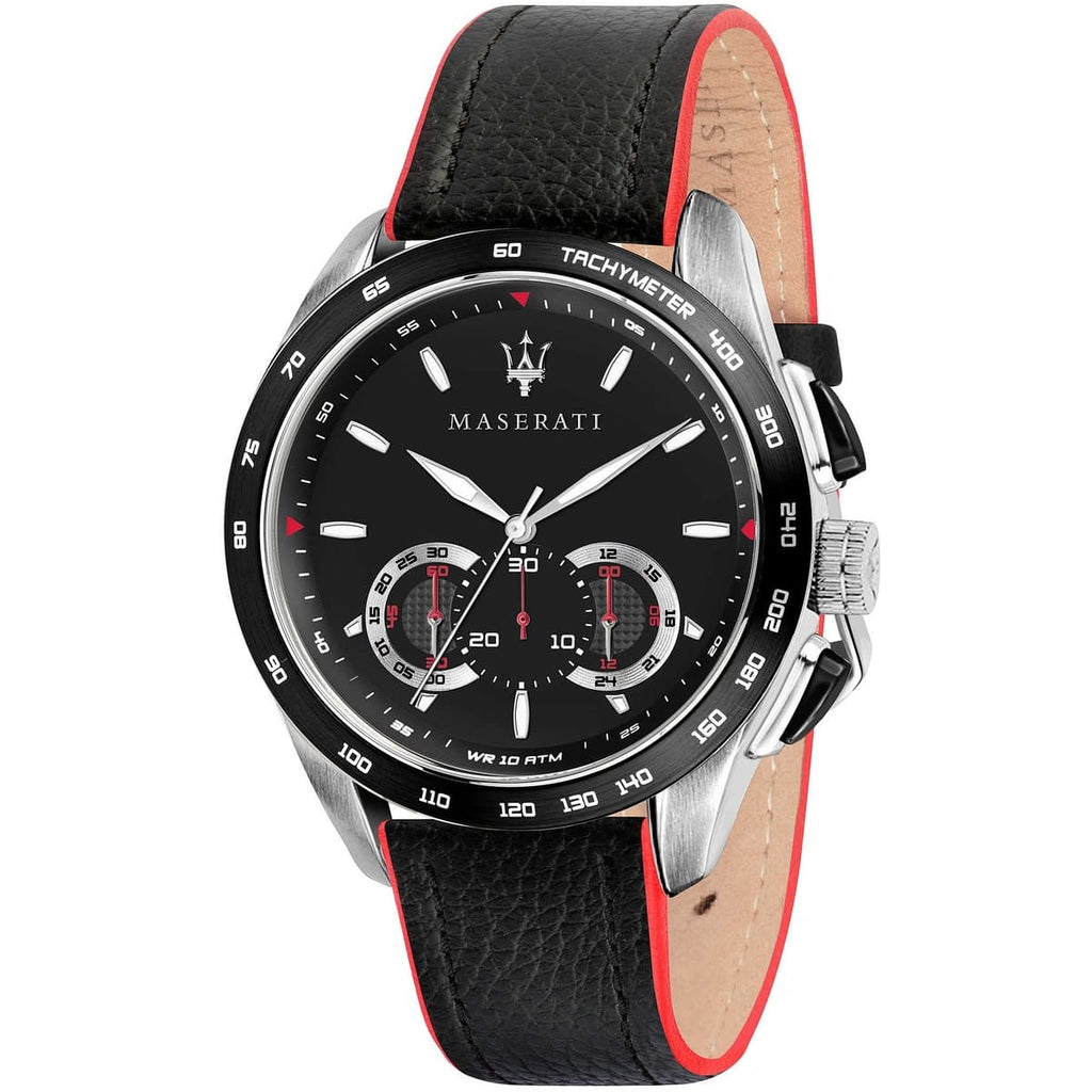 Maserati Traguardo Watch R8871612028 - Black Dial and Leather Strap