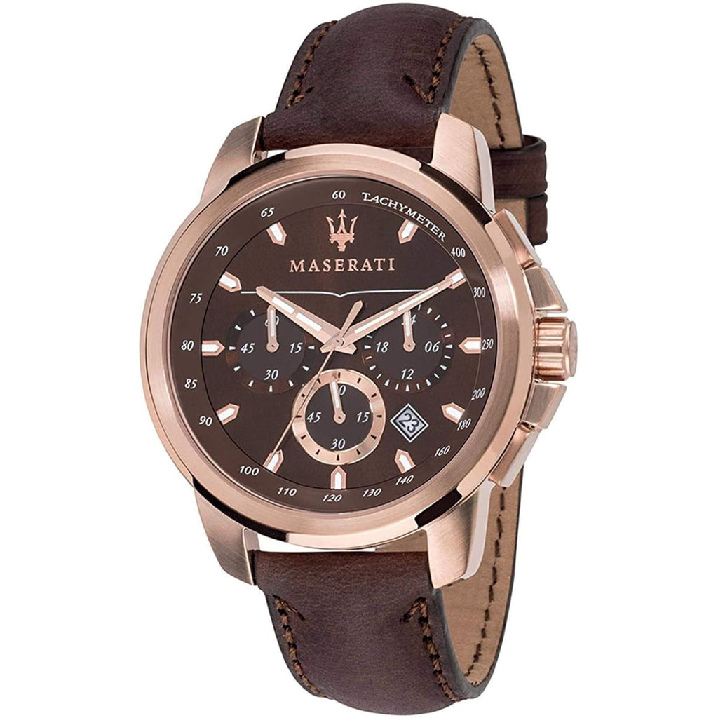 Maserati Successo Watch R8871621004 – Brown Dial and Leather Strap