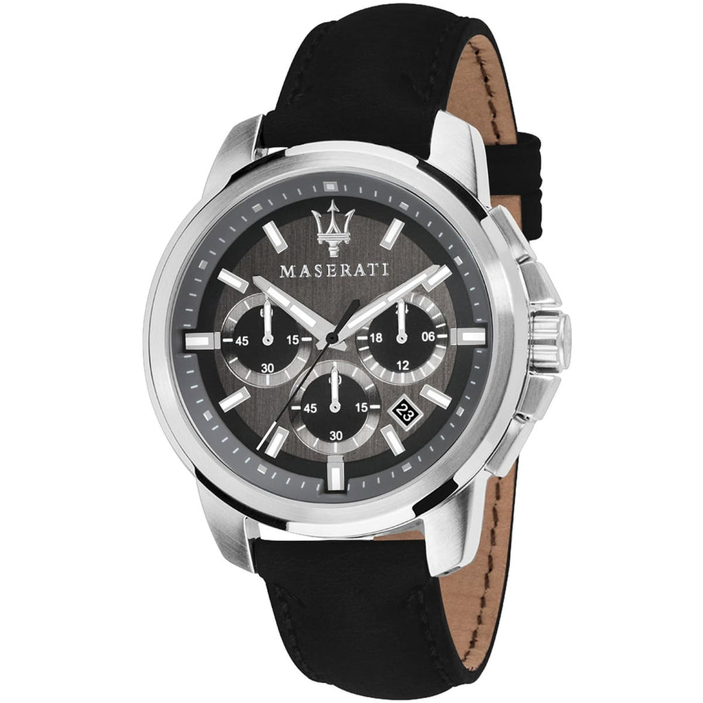 Maserati Successo Watch R8871621006 - Gray Dial and Black Leather Band