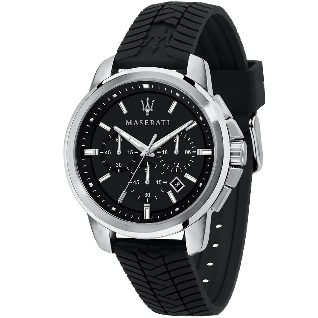 Maserati Successo Men's Watch R8871621014 - Black Dial and Rubber Band