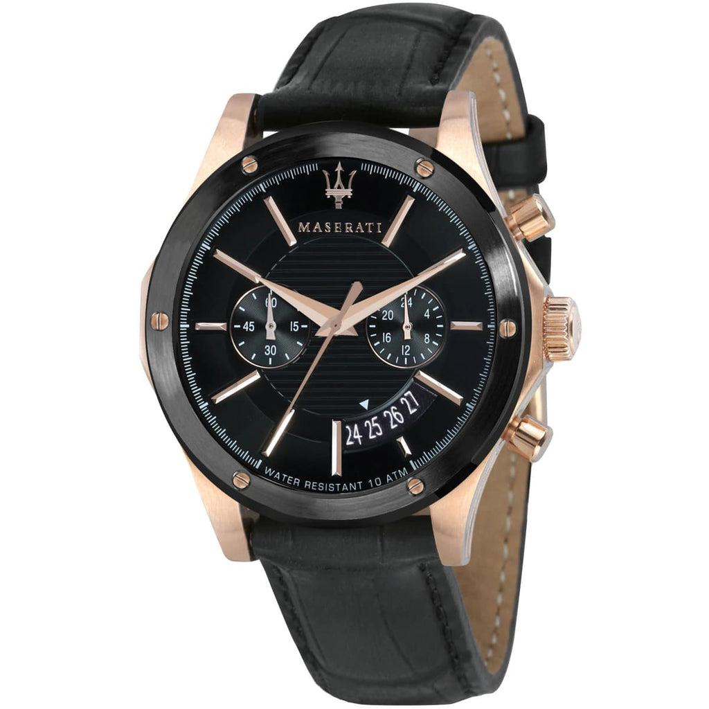 Maserati Circuito R8871627001 Watch - Black Dial and Leather Strap