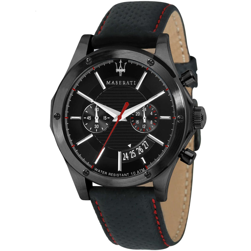 Maserati Circuito Watch R8871627004 - Black Dial and Leather Strap