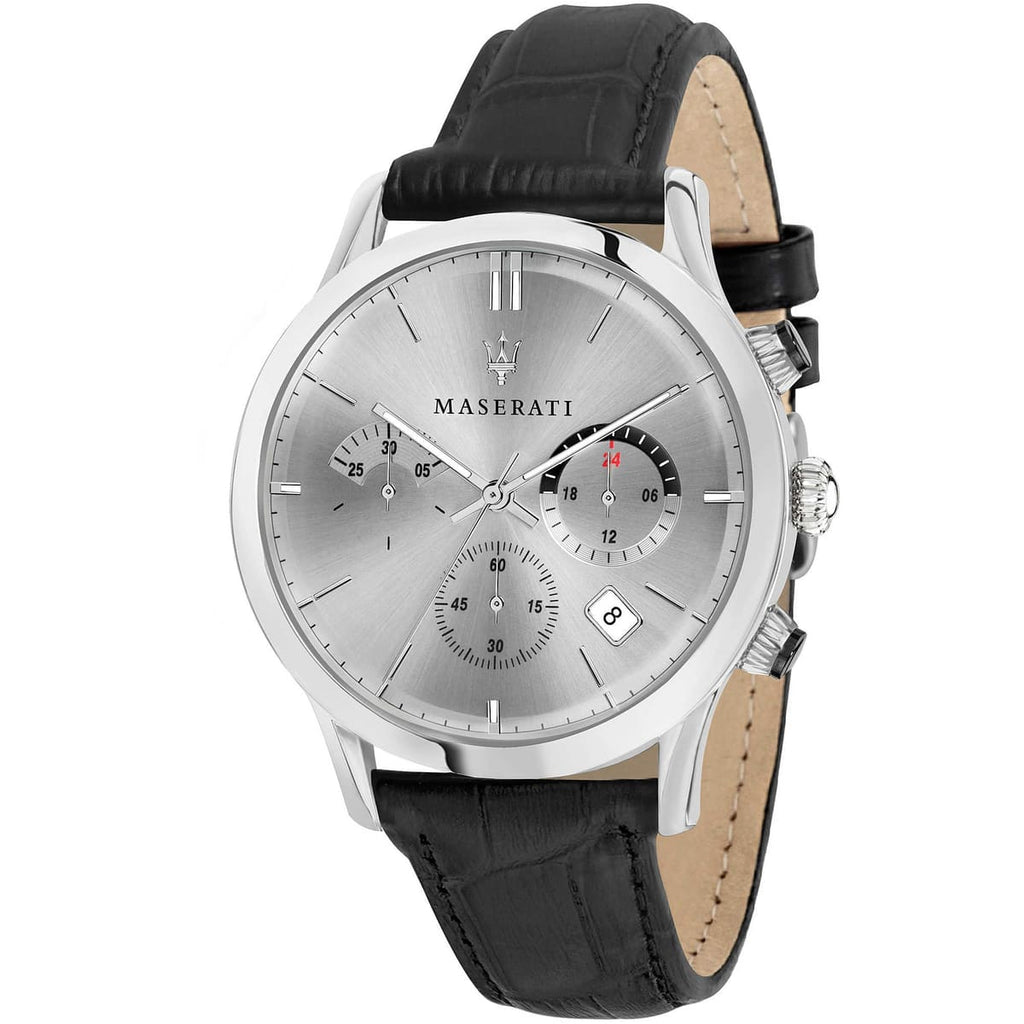 Maserati Ricordo Men's Watch R8871633001 - Silver Dial and Black Strap
