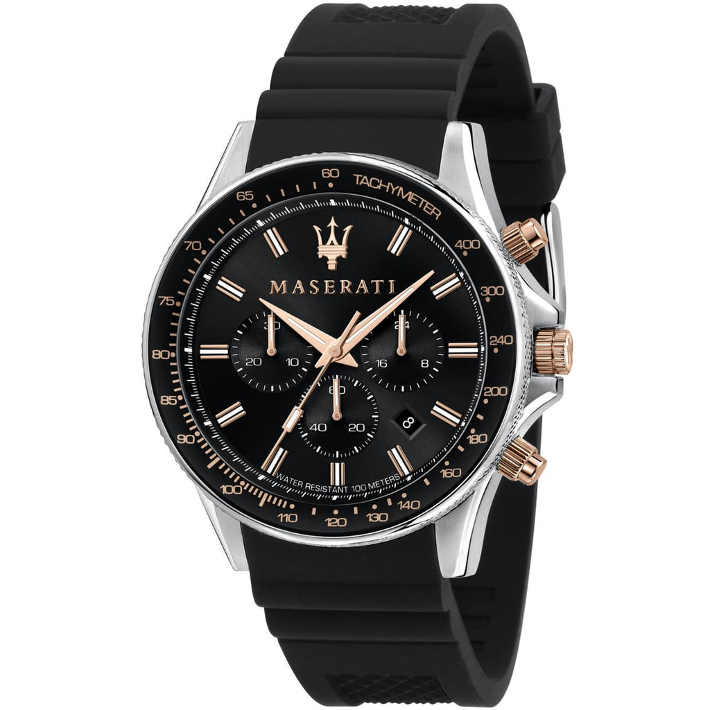 Maserati Epoca Men's Watch R8851118002 – Silver Dial & Black Leather Strap