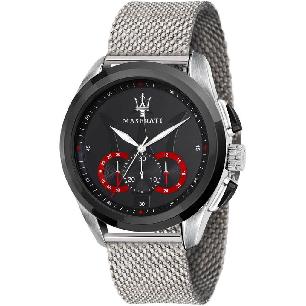 Maserati Traguardo Watch R8873612005 - Black Dial and Silver Bracelet
