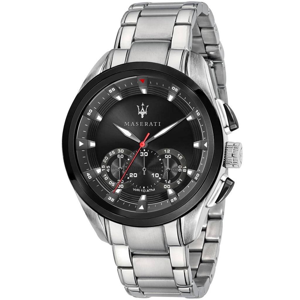 Maserati Traguardo R8873612015 Watch - Black Dial and Silver Bracelet