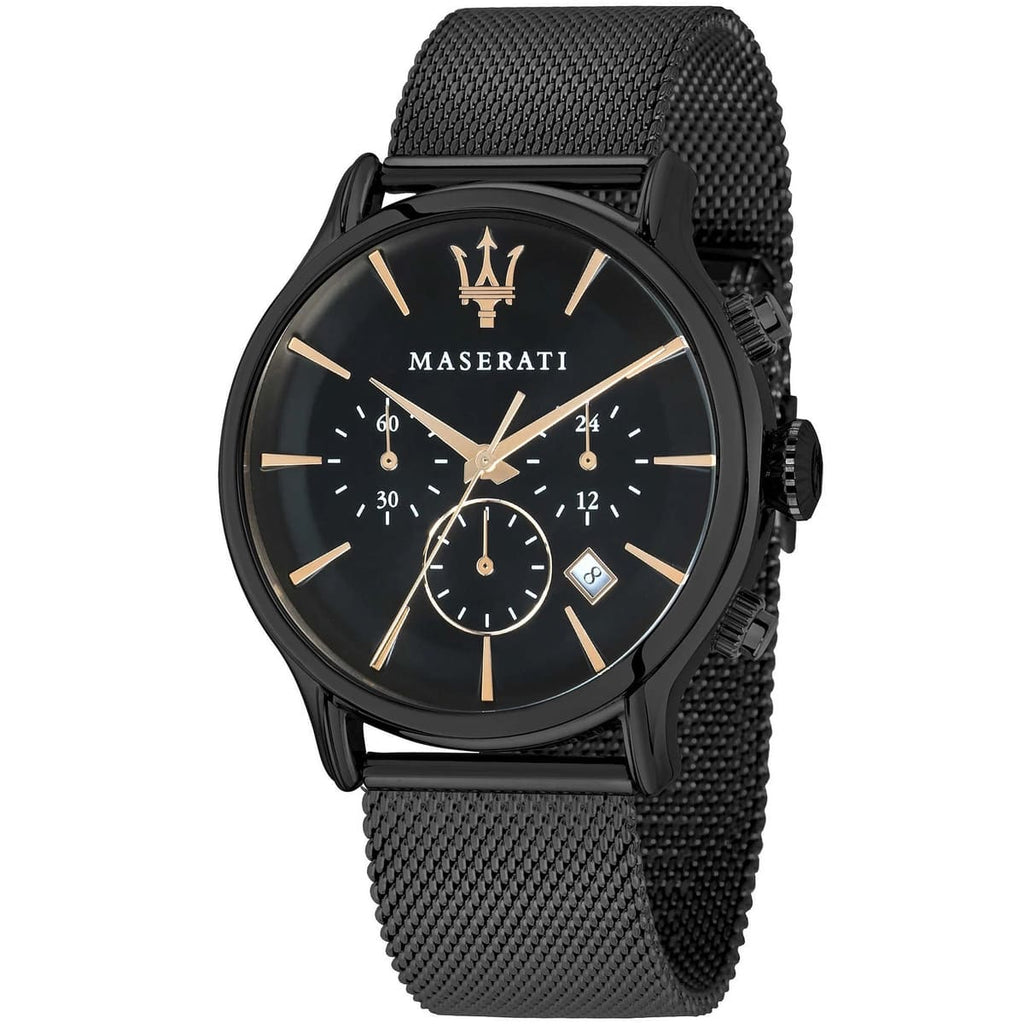 Maserati Epoca Men's Watch R8873618006 - Full Black Metal Bracelet
