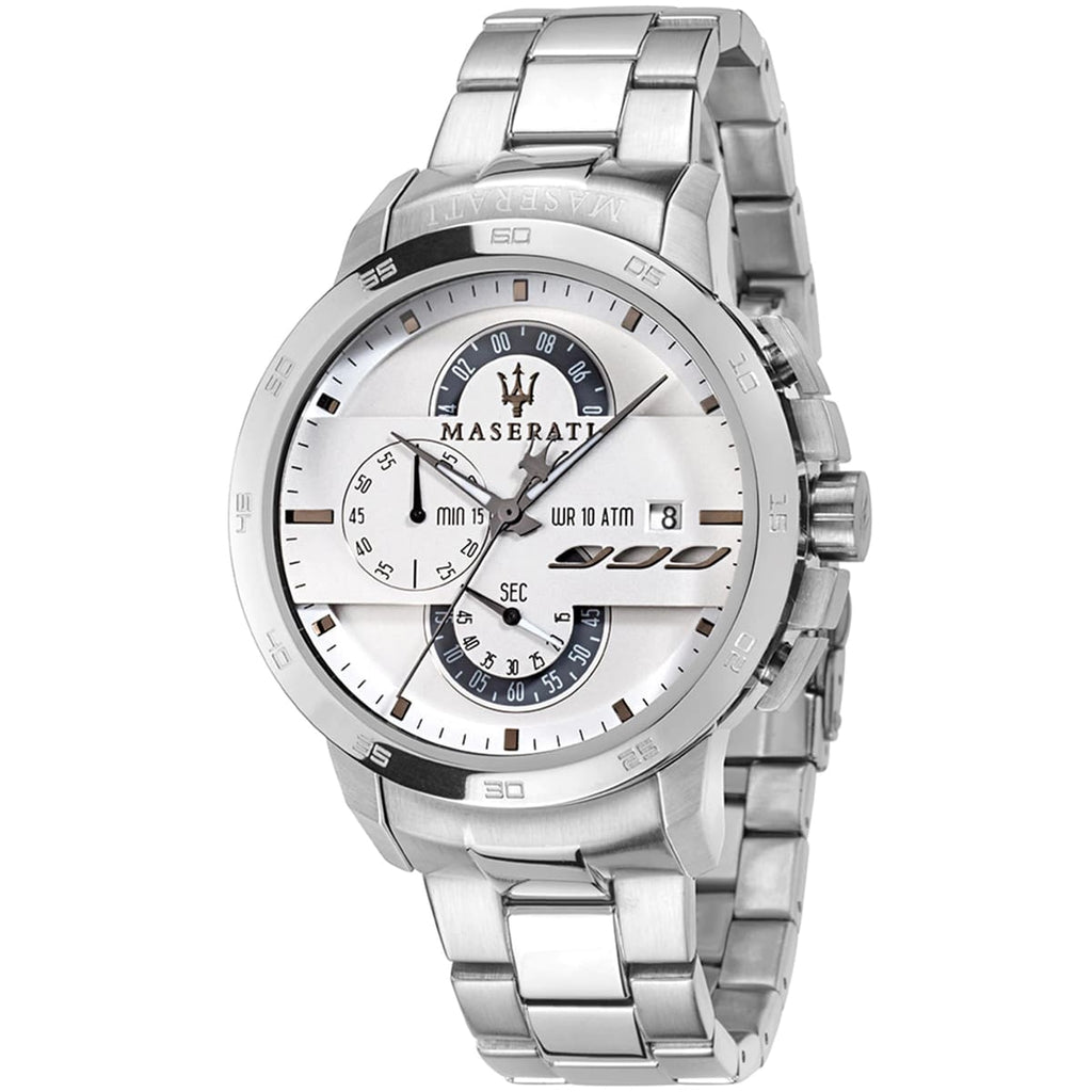Maserati Ingegno Watch R8873619004 – Silver Metal Strap and White Dial
