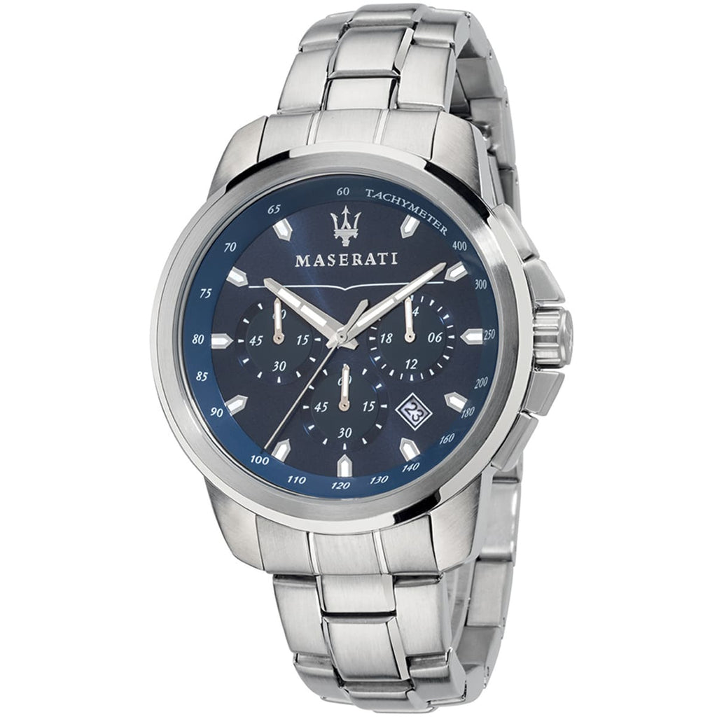 Maserati Successo Men's Watch R8873621002 - Blue Dial and Silver Band