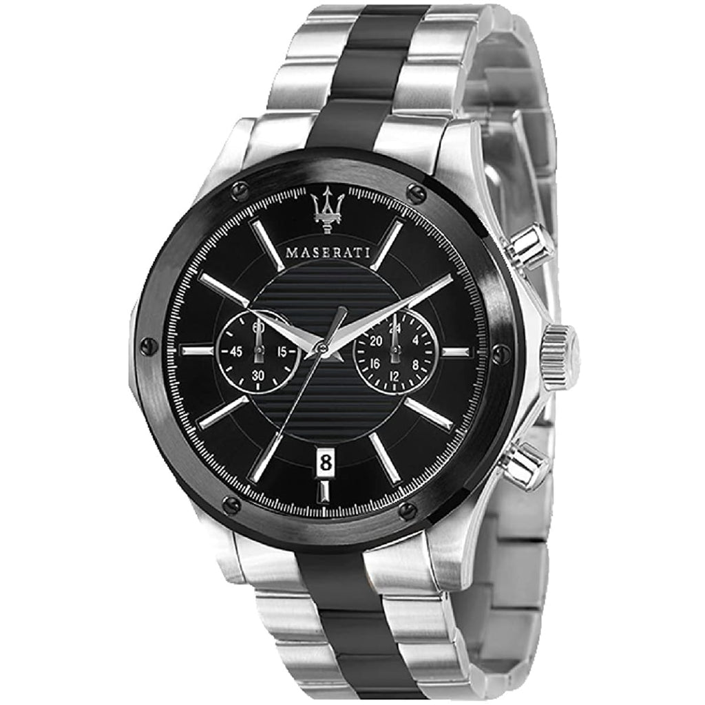 Maserati Circuito Watch R8873627003 - Black Dial and Silver-Black Band
