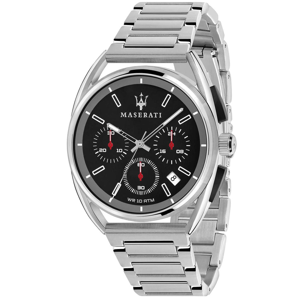 Maserati Trimarano Watch R8873632003 - Black Dial and Silver Bracelet