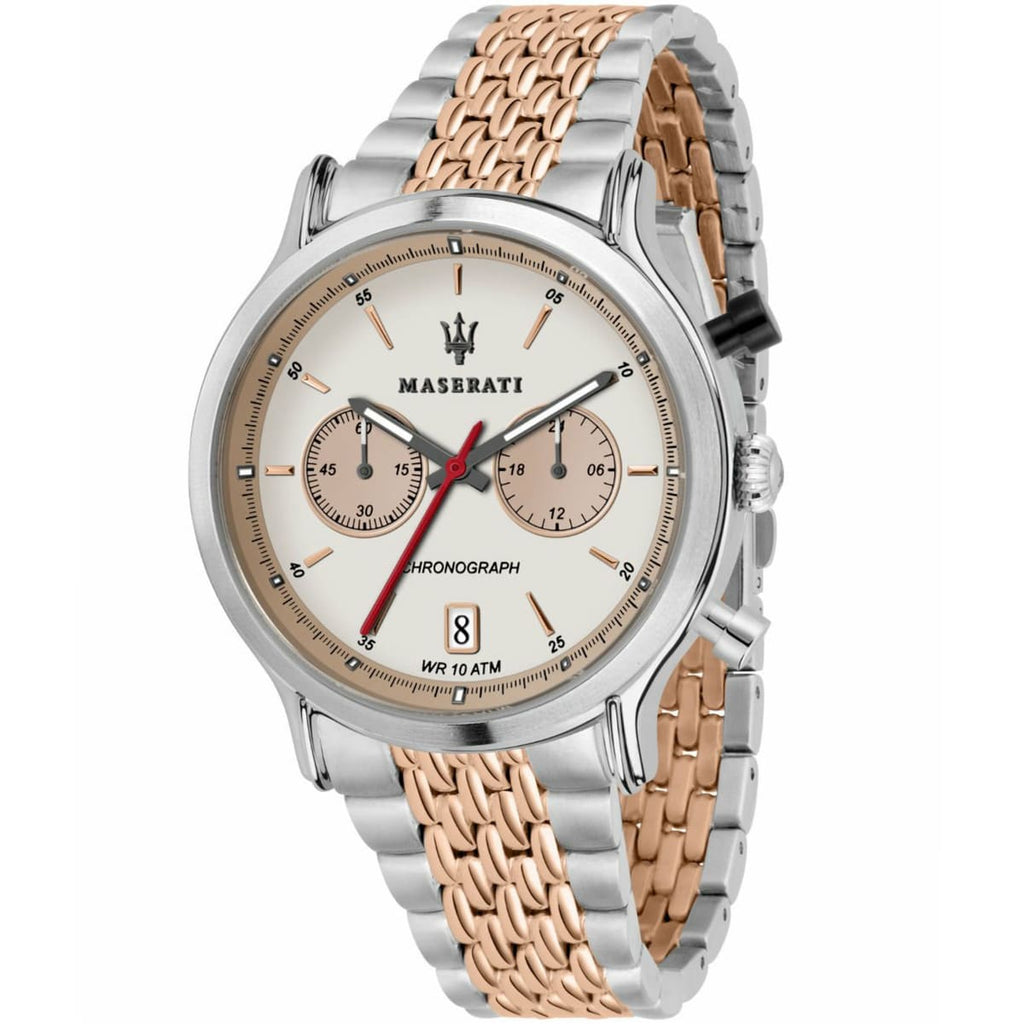 Maserati Men's Watch R8873638002 - White Dial with Two-Tone Metal Band