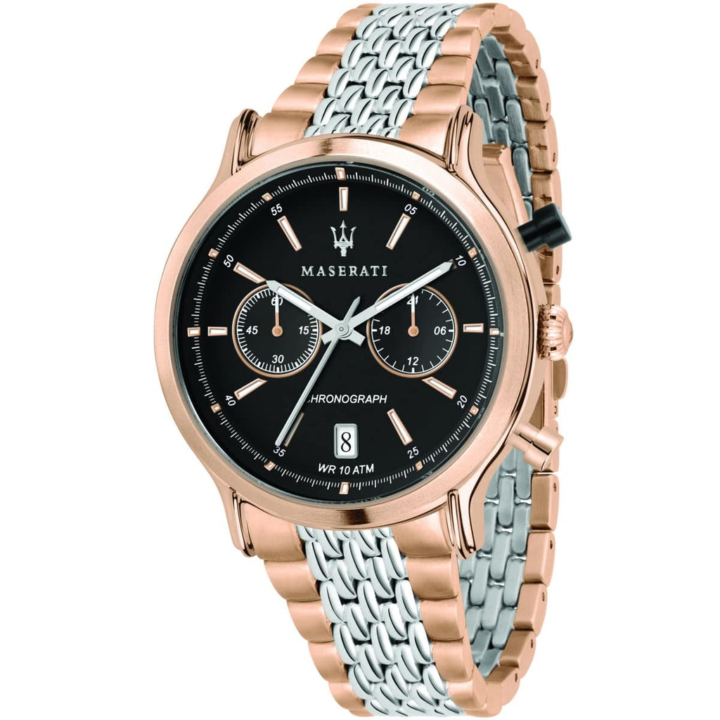 Maserati Legend Men's Watch R8873638005 - Black Dial and Metal Strap