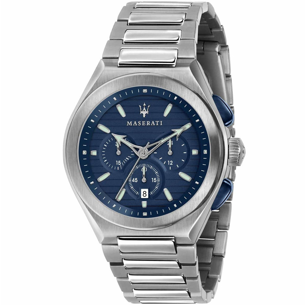 Maserati Triconic Watch R8873639001 - Blue Dial and Silver Bracelet