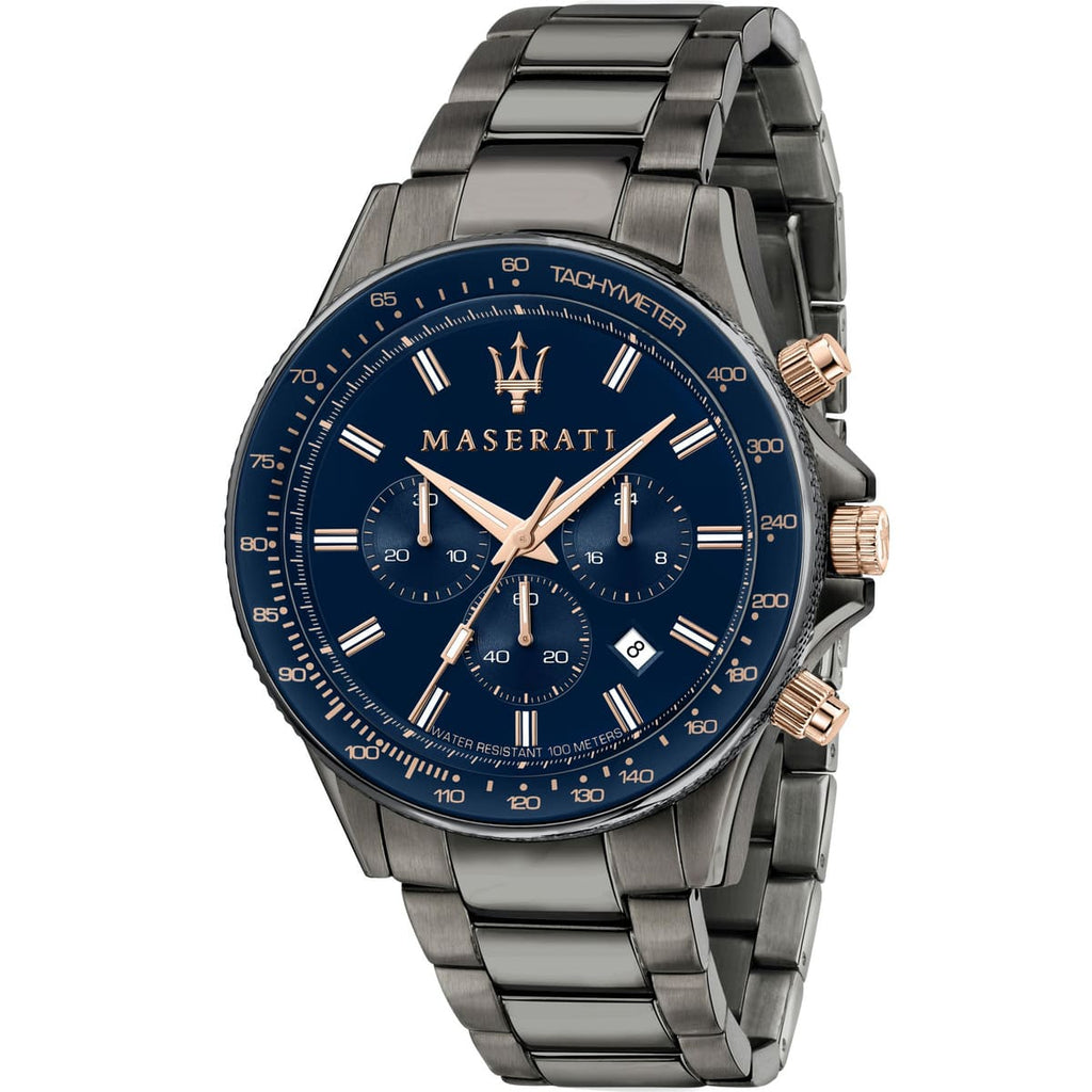Maserati Sfida Watch R8873640001 - Blue Dial and Gray Steel Bracelet