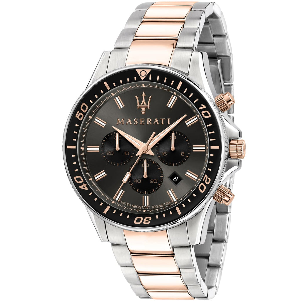 Maserati Sfida Watch R8873640002 - Black Dial with Two-Tone Silver