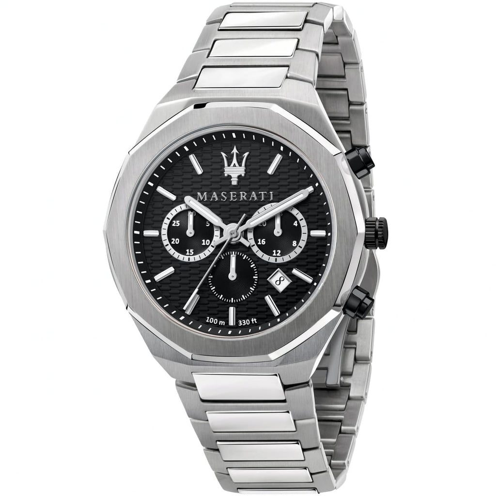 Maserati Stile R8873642004 Watch - Black Dial with Silver Bracelet