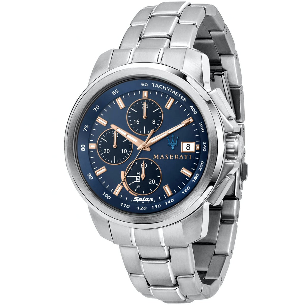 Maserati Successo Watch R8873645004 - Blue Dial and Silver Metal Strap