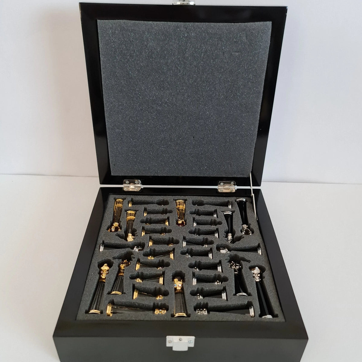 Museum reproduction of Asfour crystal chess set, handmade in Egypt
