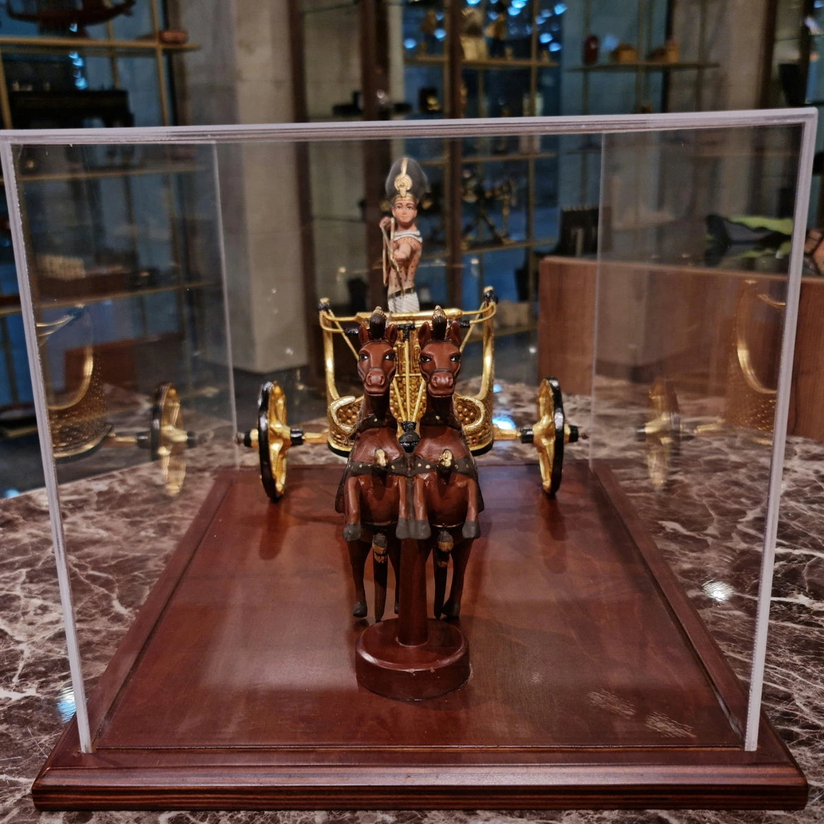Angled view of premium chariot craftsmanship