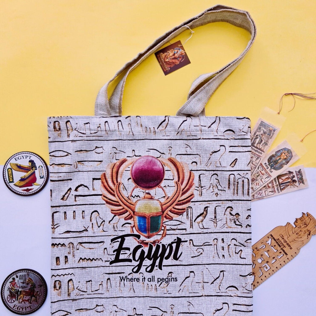 Unique Ancient Egyptian Scarab Handmade tote bag