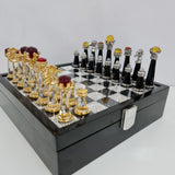 Top view of Asfour crystal chess board arrangement