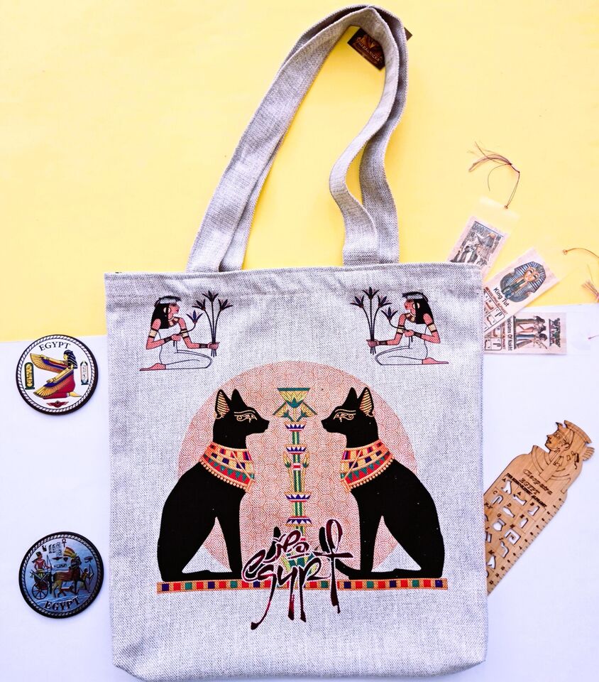 Lovely Ancient Egyptian goddess Bastet Handmade tote bag